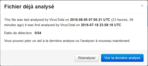 Virus-Total-fichier deja analyse